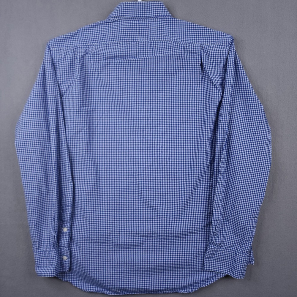 Polo Ralph Lauren Mens XL 120s Poplin Blue White Gingham Check Button Down Shirt - Picture 5 of 10